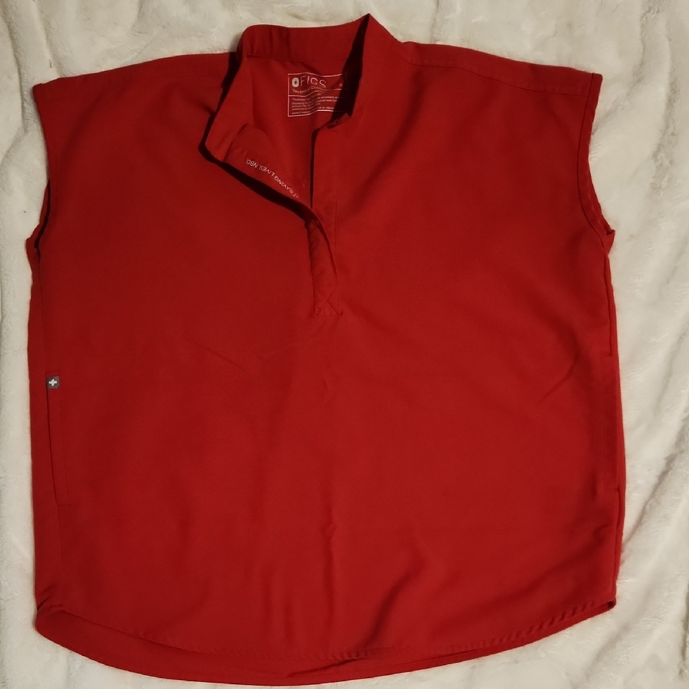 Figs Red Oversize Rafaela Scrub Top